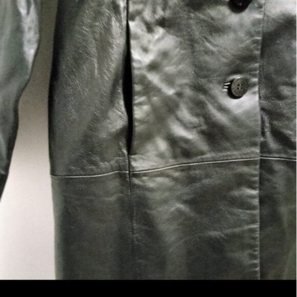 Wilsons Leather Pelle Studio Trench Style Peacoat Jacket (Size M-L - Picture 6 of 10